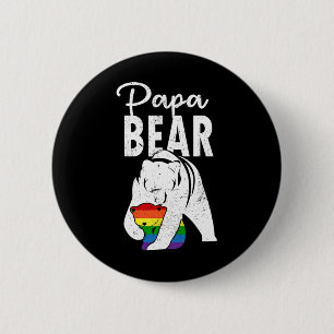 Bóton Redondo 5.08cm Bandeira do Arco-íris do Orgulho Gay do Papai Urso