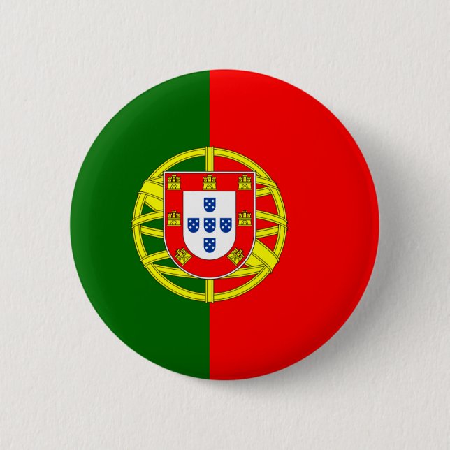 Bóton Redondo 5.08cm Bandeira do botão de Portugal (Frente)