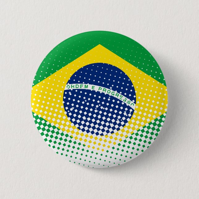 Bóton Redondo 5.08cm Bandeira Do Brasil Com Efeito De Meia-Tonalidade (Frente)