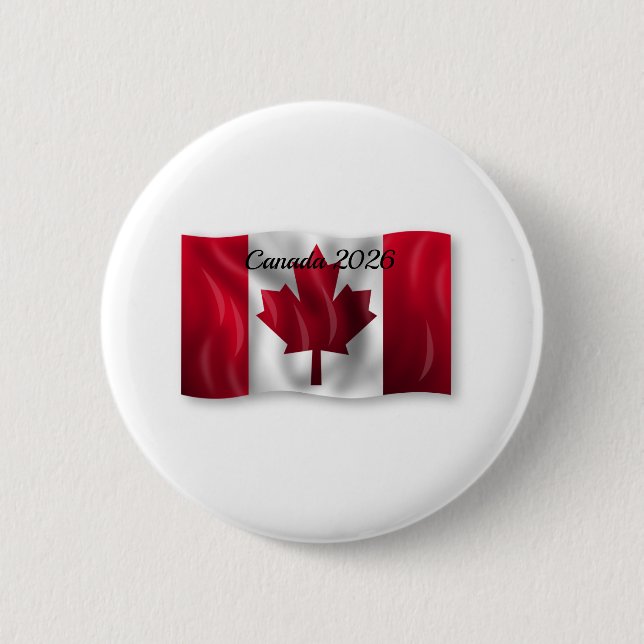 Bóton Redondo 5.08cm Bandeira do Canadá  (Frente)
