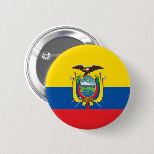 Bóton Redondo 5.08cm Bandeira do Equador (Frente & Verso)