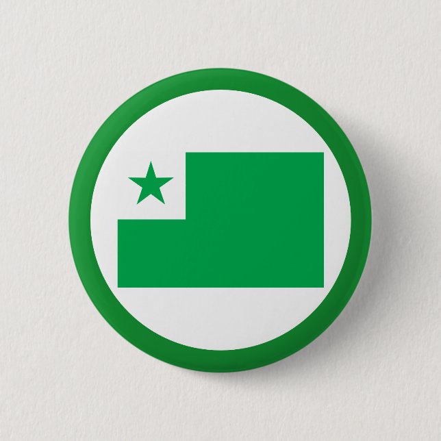 Bóton Redondo 5.08cm Bandeira do esperanto, (Frente)