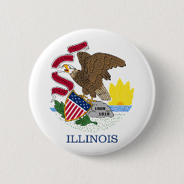 Bóton Redondo 5.08cm Bandeira do Estado de Illinois