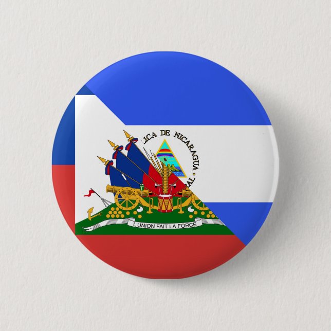 Bóton Redondo 5.08cm Bandeira do Haiti Nicarágua | Half Haitian Nicarág (Frente)