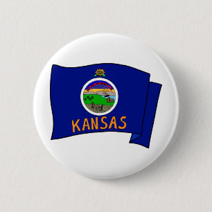 Bóton Redondo 5.08cm Bandeira do Kansas