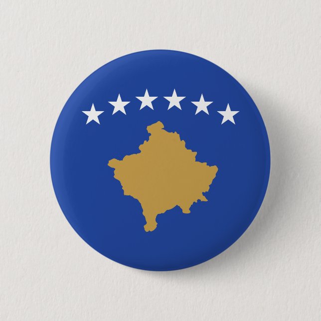 Bóton Redondo 5.08cm Bandeira do Kosovo (Frente)