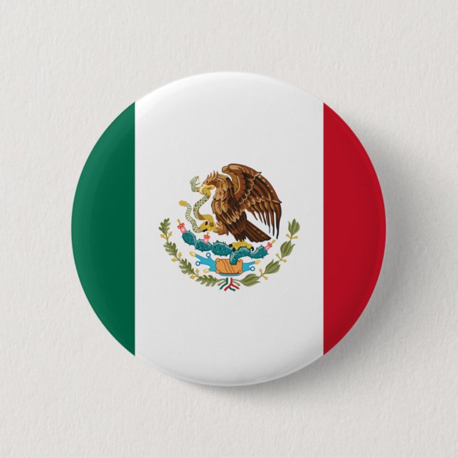 Bóton Redondo 5.08cm Bandeira do México (Frente)