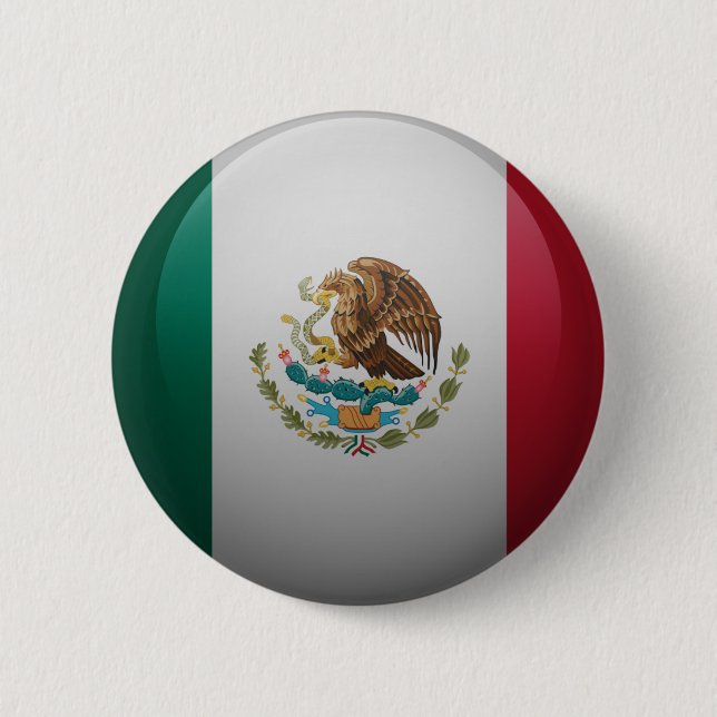 Bóton Redondo 5.08cm bandeira do México (Frente)