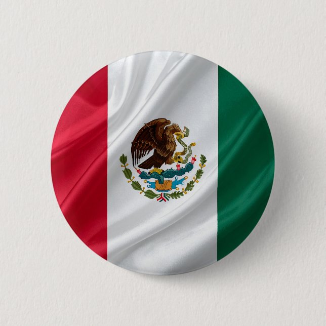 Bóton Redondo 5.08cm Bandeira do México (Frente)