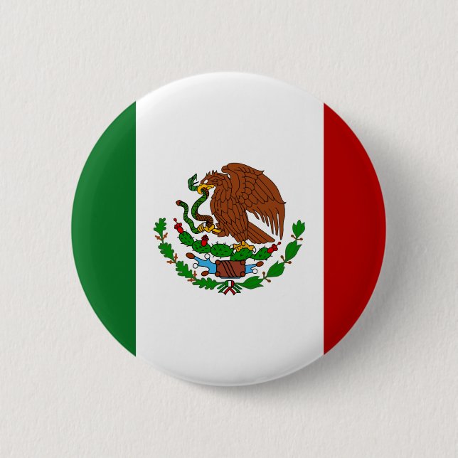 Bóton Redondo 5.08cm Bandeira do México (Frente)