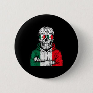Bóton Redondo 5.08cm bandeira do México orgulho mexicano raízes mexican