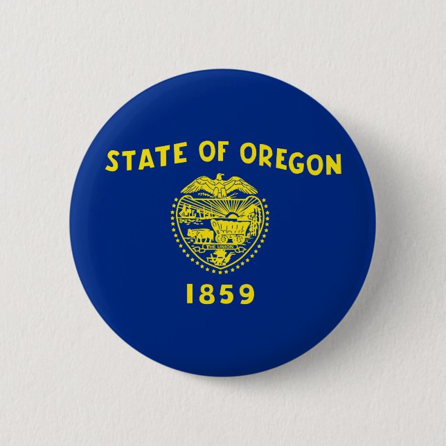 Bóton Redondo 5.08cm Bandeira do Oregon (Frente)