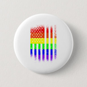 Bóton Redondo 5.08cm bandeira do orgulho americano arco-íris lgbt