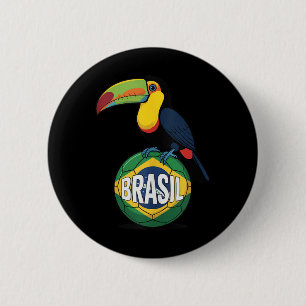 Bóton Redondo 5.08cm Bandeira do Orgulho do Brasil Toucan Bola de Futeb