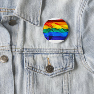 Bóton Redondo 5.08cm Bandeira do orgulho gay SlipperyJoe's ondulando ve