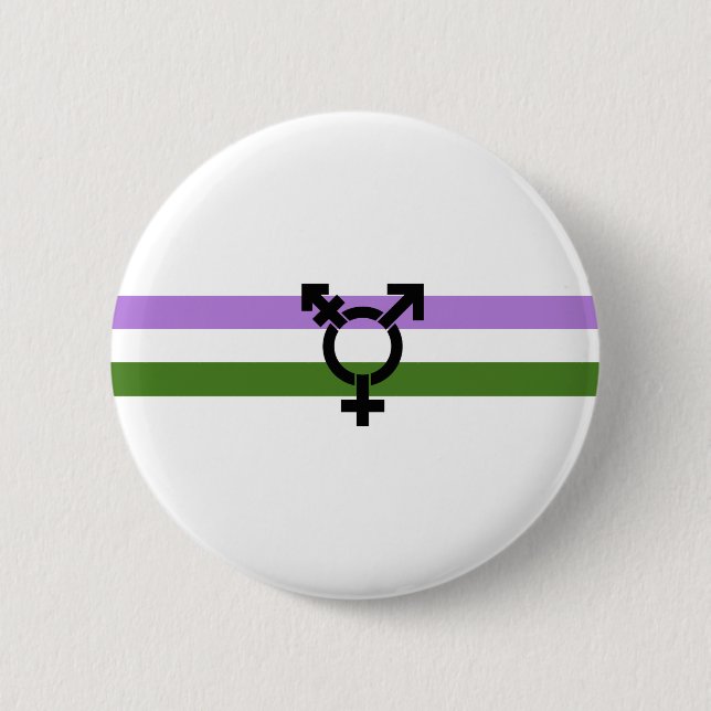 Bóton Redondo 5.08cm Bandeira do Orgulho Genderqueer (Frente)