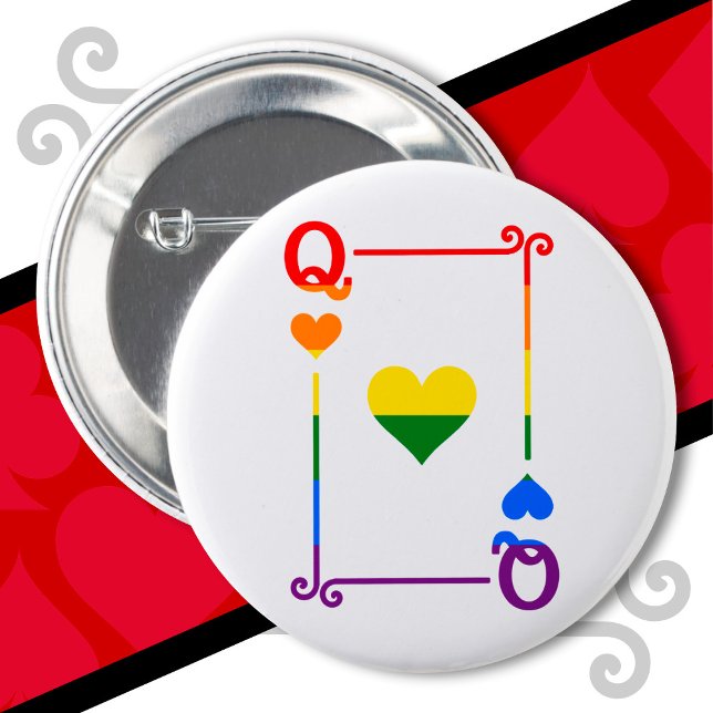 Bóton Redondo 5.08cm Bandeira do Orgulho LGBTQ Jogando Cartões Cartões  (Criador carregado)