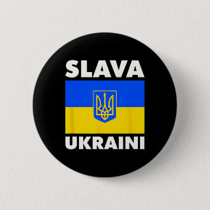 Bóton Redondo 5.08cm Bandeira do País Ucrânia Orgulho Slava Ukraini 2