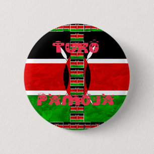 Bóton Redondo 5.08cm Bandeira do Quênia: Tuko Pamoja - Design de Arte U