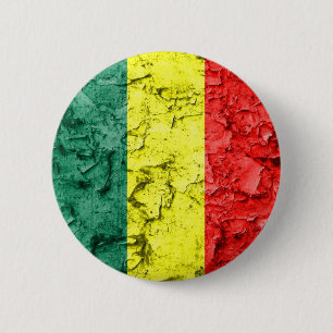 Bóton Redondo 5.08cm Bandeira do rasta do vintage