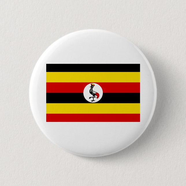 Bóton Redondo 5.08cm Bandeira do Uganda (Frente)