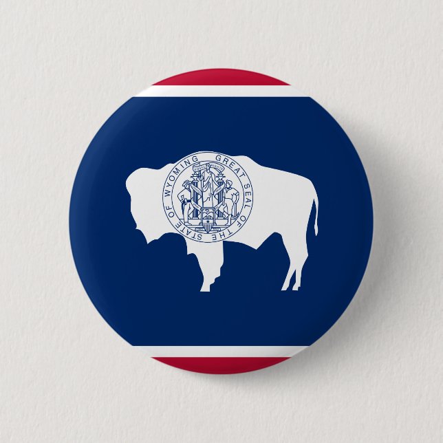 Bóton Redondo 5.08cm Bandeira do Wyoming (Frente)