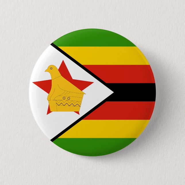 Bóton Redondo 5.08cm Bandeira do Zimbabué (Frente)