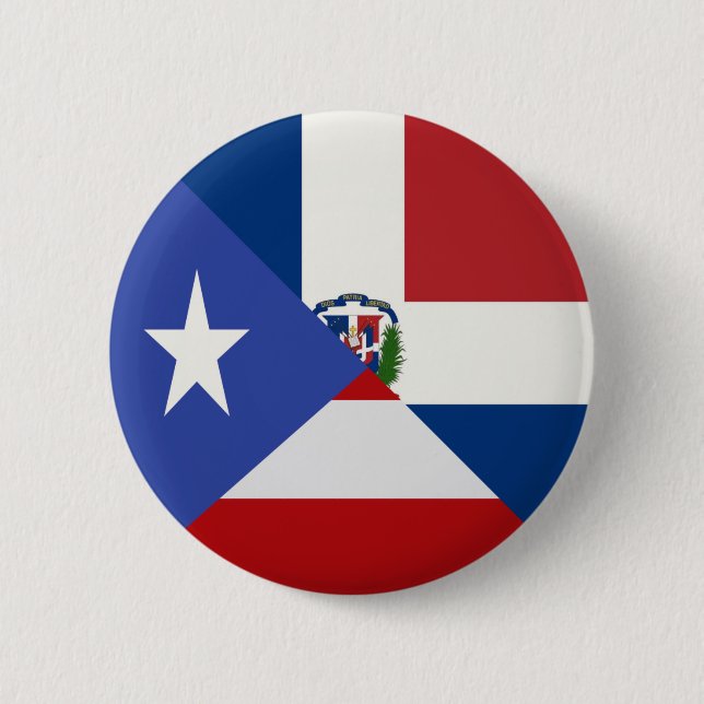 Bóton Redondo 5.08cm Bandeira Dominicana em Porto Rico | PR República d (Frente)