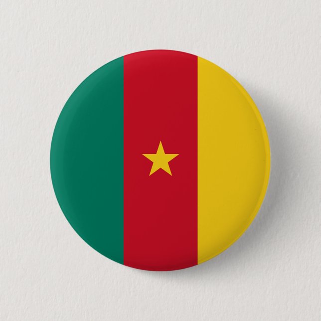 Bóton Redondo 5.08cm Bandeira dos Camarões (Frente)