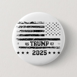Bóton Redondo 5.08cm Bandeira dos Estados Unidos. Donald Trump.