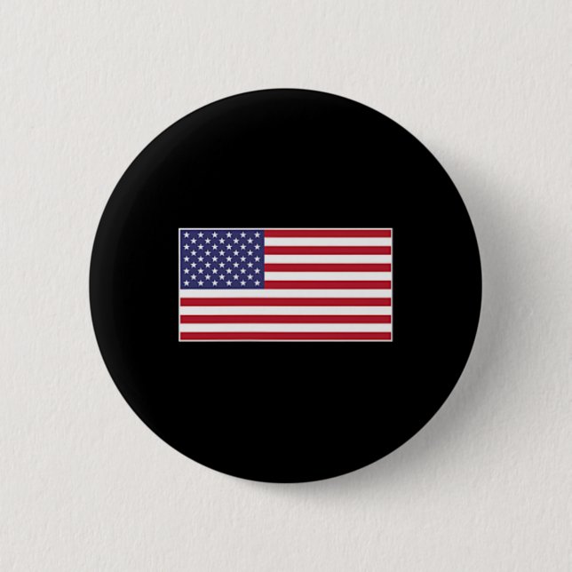 Bóton Redondo 5.08cm Bandeira dos EUA Adesivo no Peito Estandarte Estre (Frente)