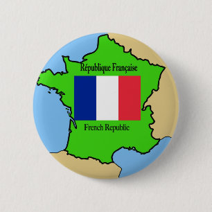 Bóton Redondo 5.08cm Bandeira e mapa de France