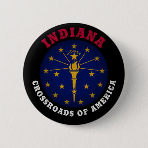 BÓTON REDONDO 5.08CM BANDEIRA ESTADUAL INDIANA CROSSROADS