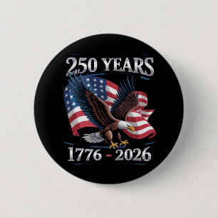 Bóton Redondo 5.08cm Bandeira EUA Águia 250 Anos 4 De Julho USA 1776 20