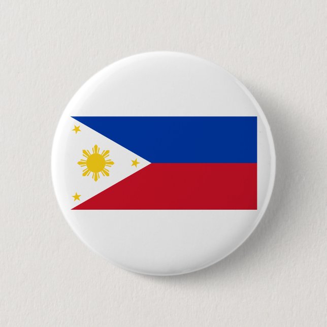 Bóton Redondo 5.08cm Bandeira filipino, bandeira nacional de ilhas (Frente)