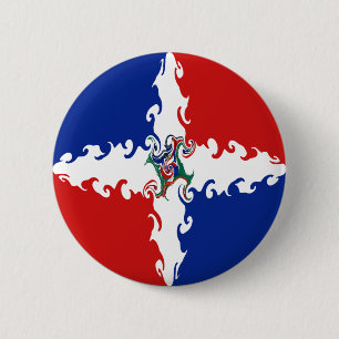 Bóton Redondo 5.08cm Bandeira Gnarly da República Dominicana