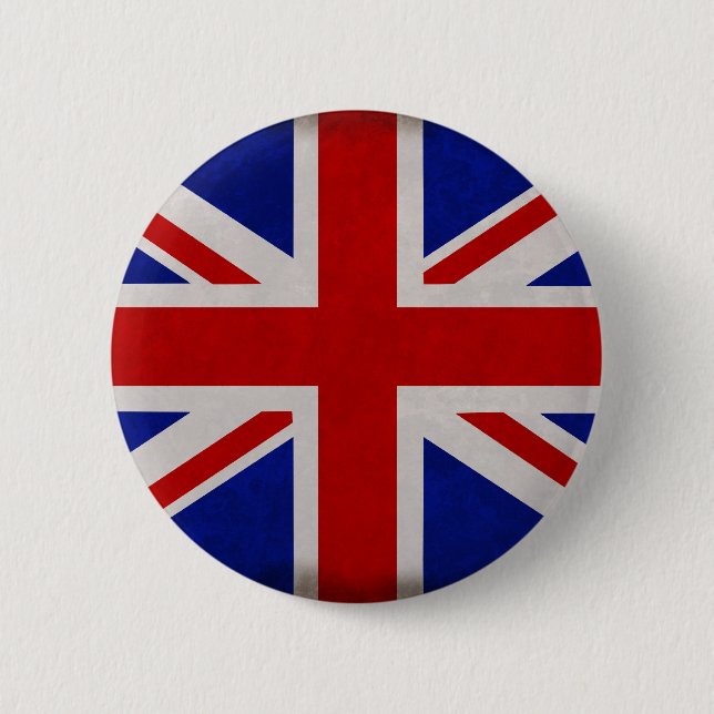 Bóton Redondo 5.08cm Bandeira Inglesa da Inglaterra texturizada (Frente)