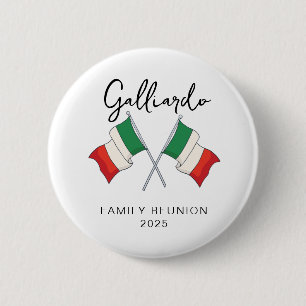 Bóton Redondo 5.08cm Bandeira Italiana Reunião de Família 