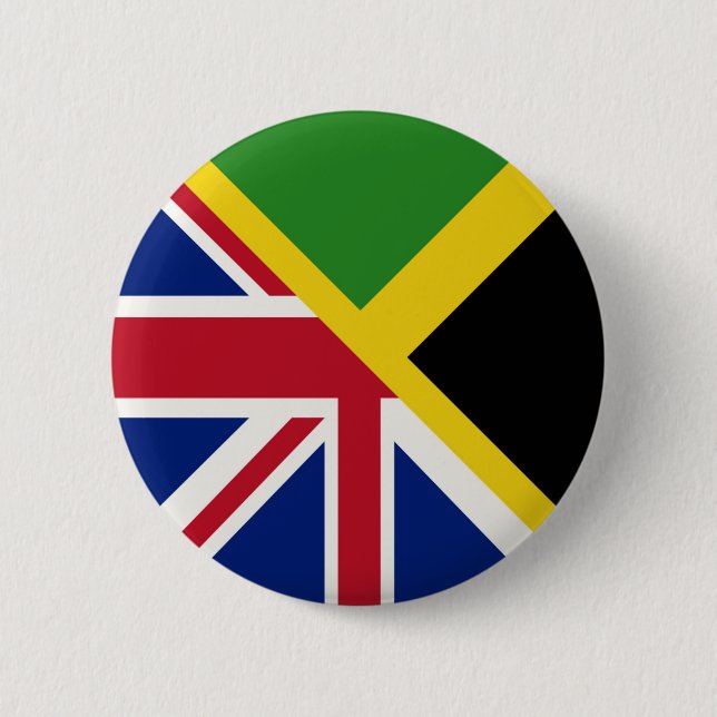 Bóton Redondo 5.08cm Bandeira jamaicana inglesa | Bandeira Half Jamaica (Frente)