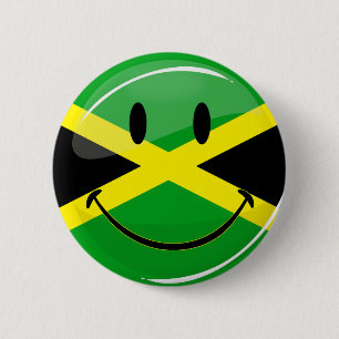 Bóton Redondo 5.08cm Bandeira jamaicana sorridente
