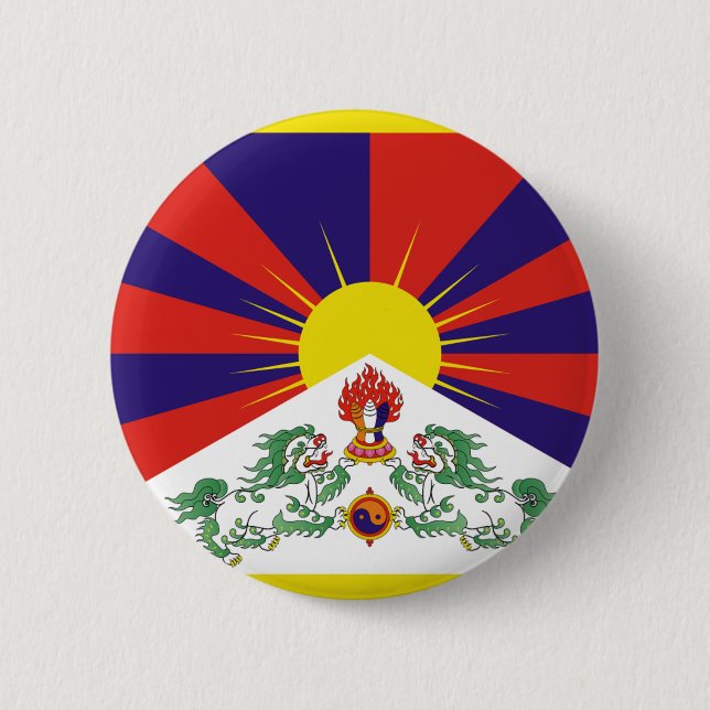Bóton Redondo 5.08cm Bandeira Livre do Tibete - Peu Rangzen ད ་ ར ང ་ བ (Frente)