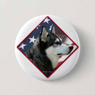 Bóton Redondo 5.08cm Bandeira Malamute do Alasca 2