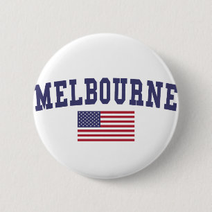 Bóton Redondo 5.08cm Bandeira Melbourne EUA
