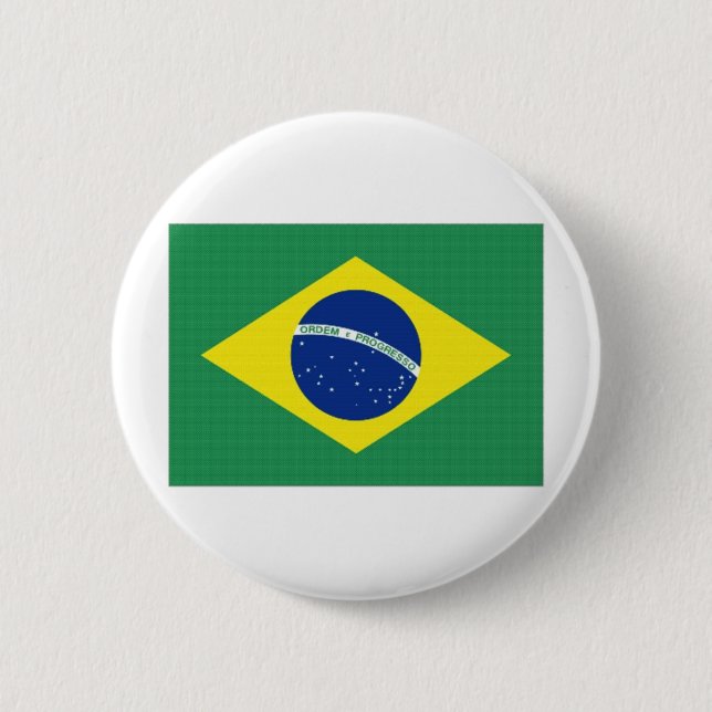 Bóton Redondo 5.08cm Bandeira nacional de Brasil (Frente)