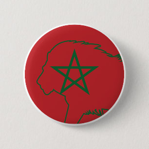 Bóton Redondo 5.08cm Bandeira Nacional do Marrocos Lion