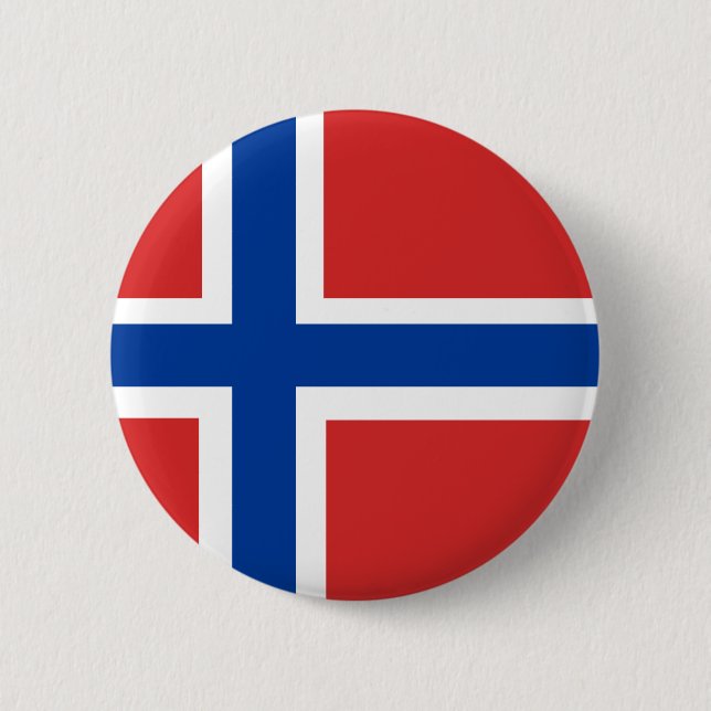 Bóton Redondo 5.08cm Bandeira norueguesa (Frente)