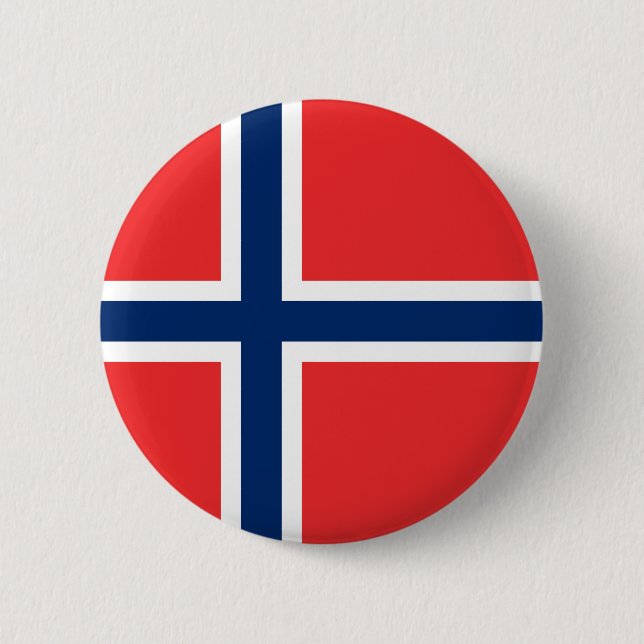 Bóton Redondo 5.08cm Bandeira norueguesa (Noruega) (Frente)
