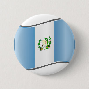 Bóton Redondo 5.08cm Bandeira ondulada da Guatemala