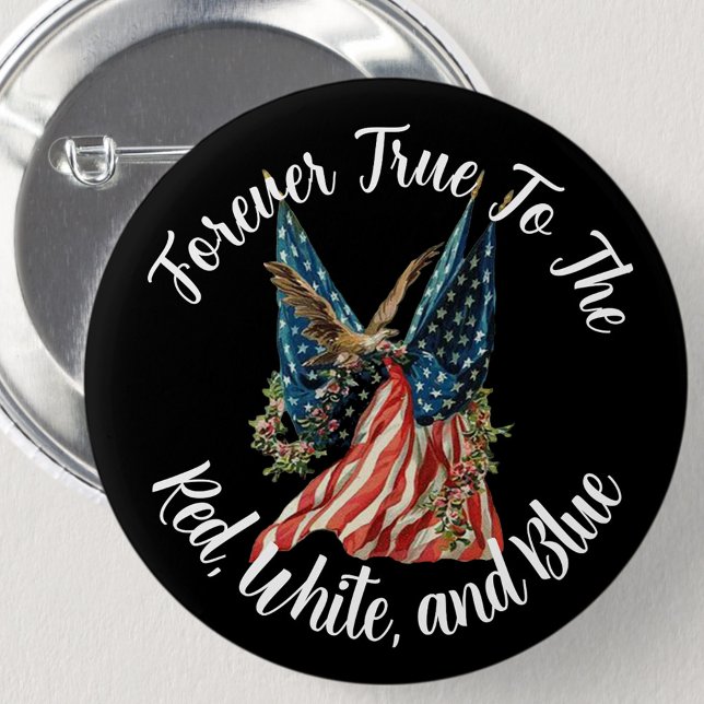 Bóton Redondo 5.08cm Bandeira Patriótica Americana e Águia EUA 250º (Criador carregado)