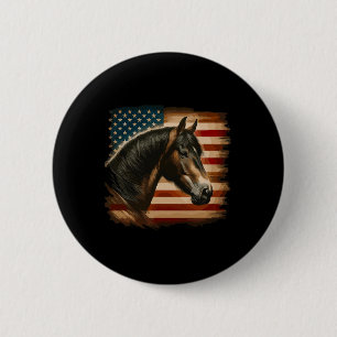 Bóton Redondo 5.08cm Bandeira Patriótica Cavalo de Cavalo Patriótico Am